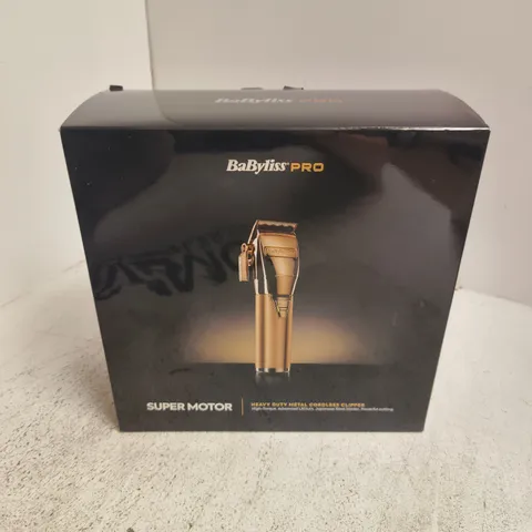 BOXED BABYLISS PRO SUPER MOTOR HEAVY-DUTY METAL CORDLESS CLIPPER