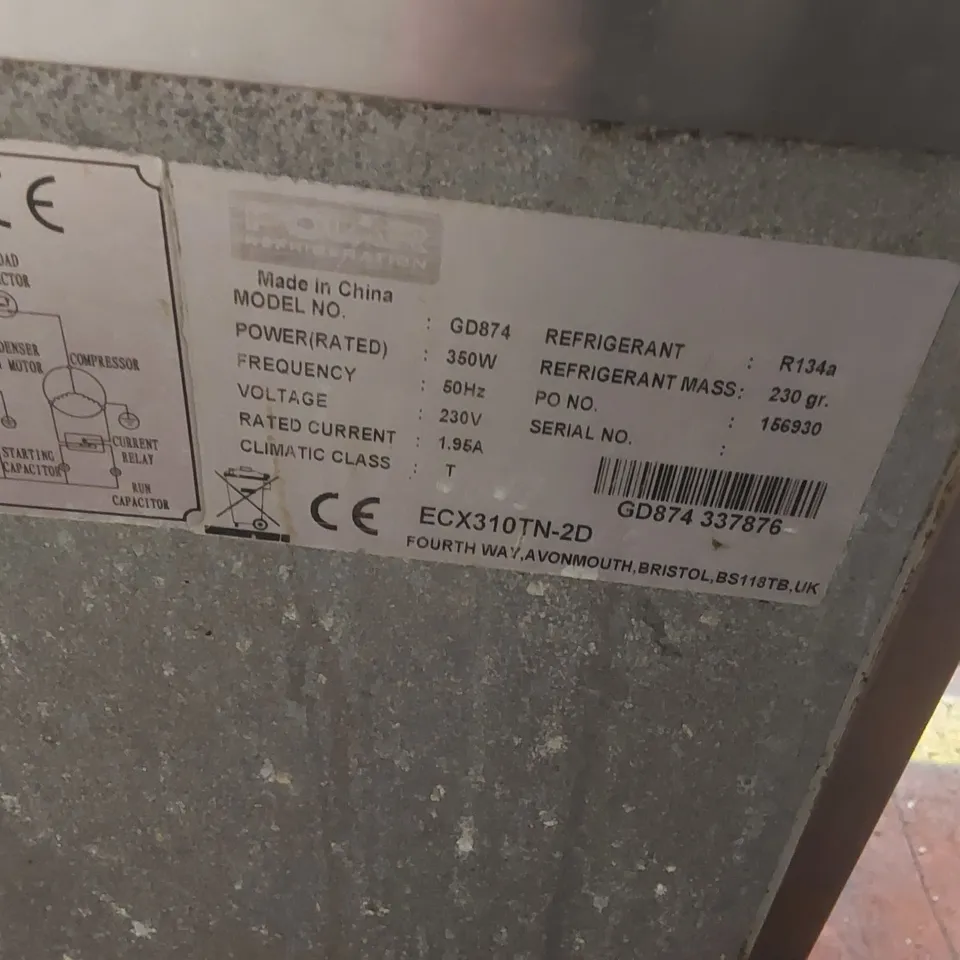 POLAR COMMERCIAL COUNTER FRIDGE 2 DRAW/2 DOOR - GD874