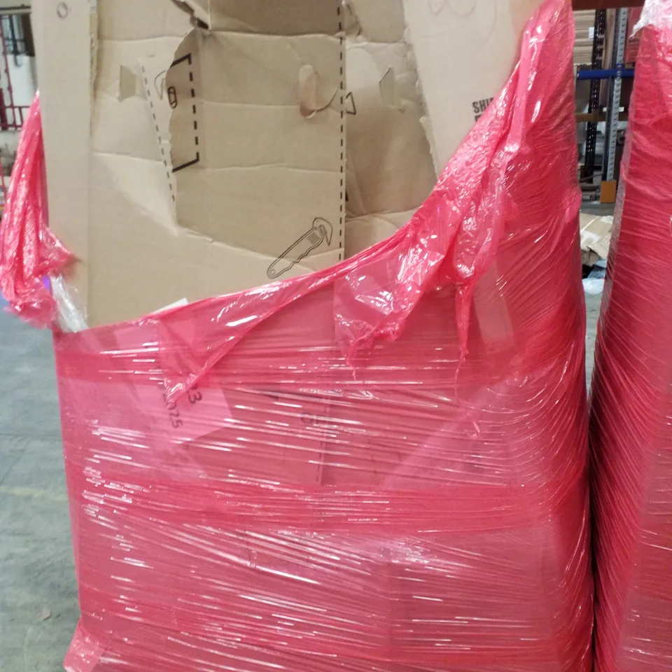 PALLET CONTAINING ASSORTED PRODUCTS INCLUDING OFFICE CHAIR, FLOOR TO CEILING GRAB BAR, AIR FRYER & MINI FRIDGE 