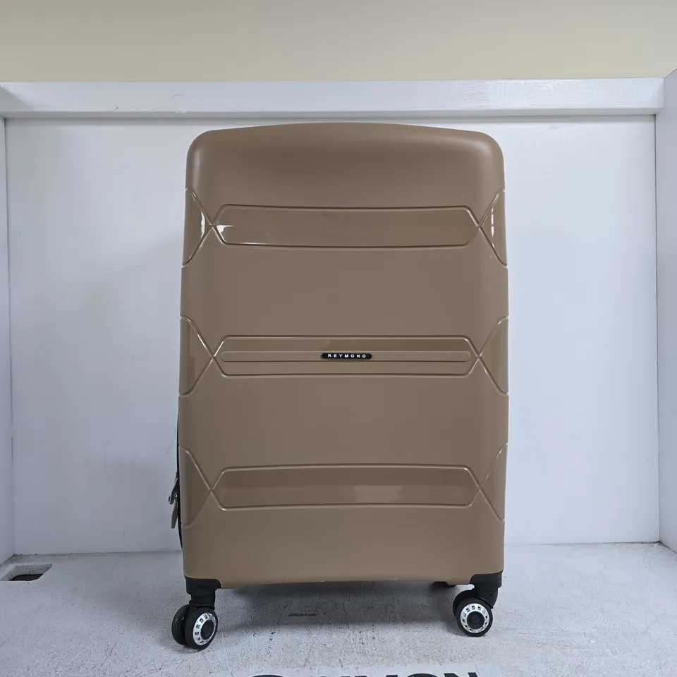 REYMOND BEIGE HARD-SHELL SUITCASE ON WHEELS