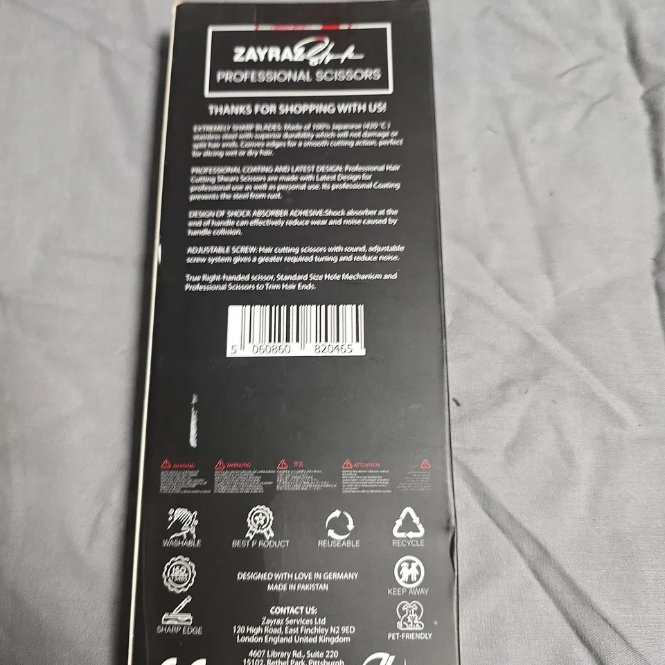APPROXIMATELY 14 ZAYRAZ STYLE HI-END PROFESSIONAL CUTTING SCISSORS – BLACK