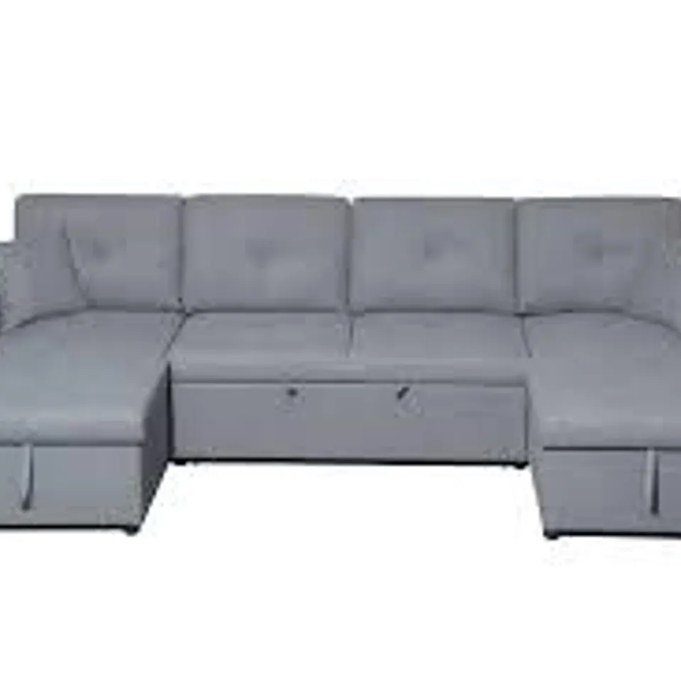 BOXED U SHAPED 4 SEATER SOFA SLEEPER & CHAISE (3 BOXES)