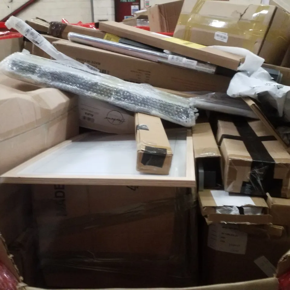 PALLET CONTAINING ASSORTED PRODUCTS INCLUDING FITNESS TRAMPOLINE, CEILING FAN, CHAIR MATS & LED CEILING LIGHT