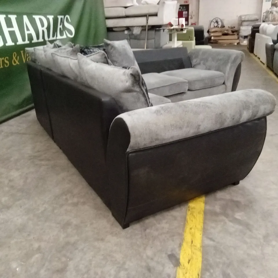 LANA FABRIC AND FAUX LEATHER CORNER GROUP SOFA RRP £1299