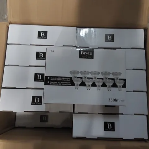 BOX OF APPROXIMATELY 20x BRYTE 10PCS LED GU10 BULBS