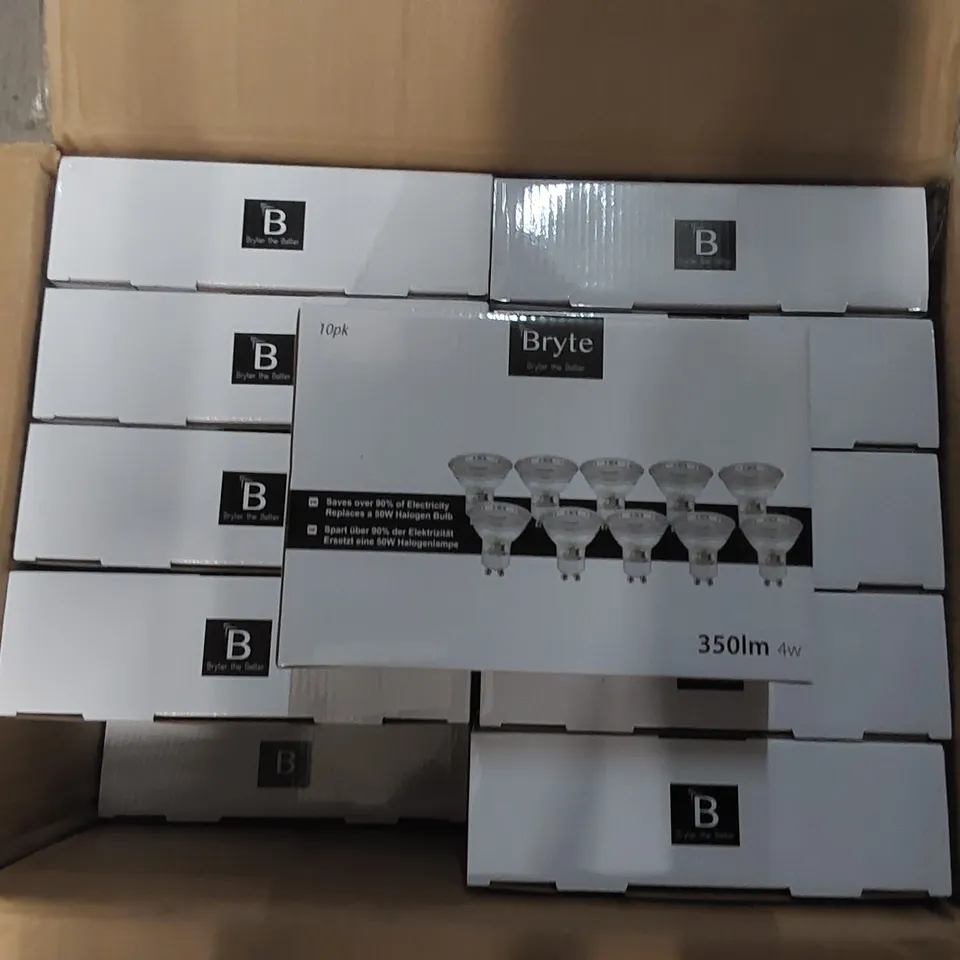 BOX OF APPROXIMATELY 20x BRYTE 10PCS LED GU10 BULBS