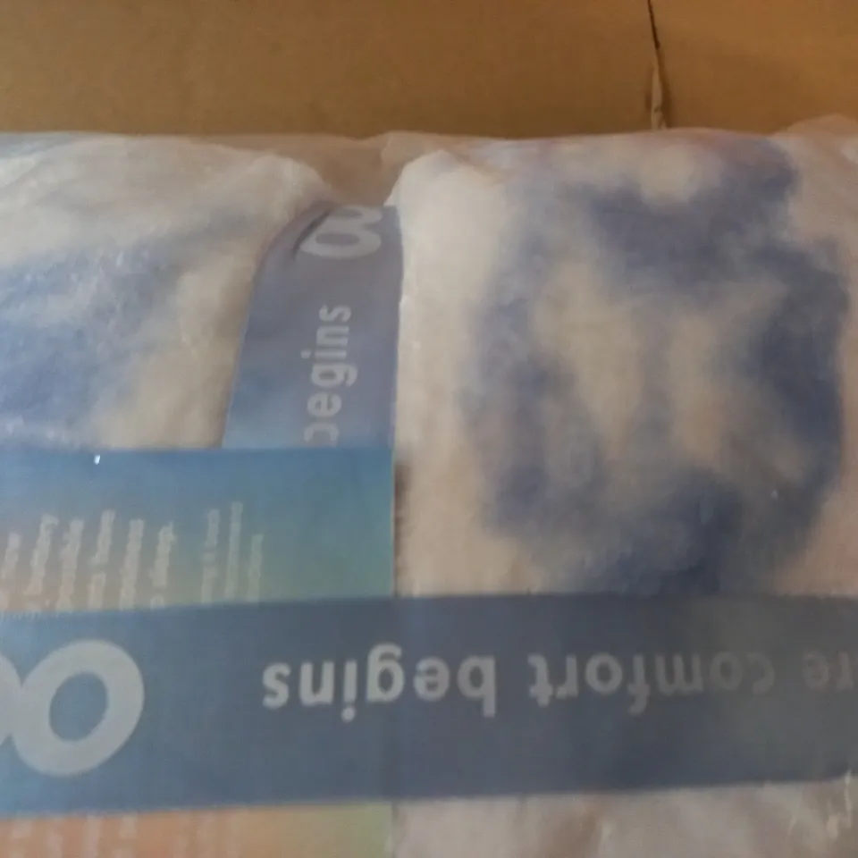 BAGGED HOODED BLANKET IN BLUE/WHITE 