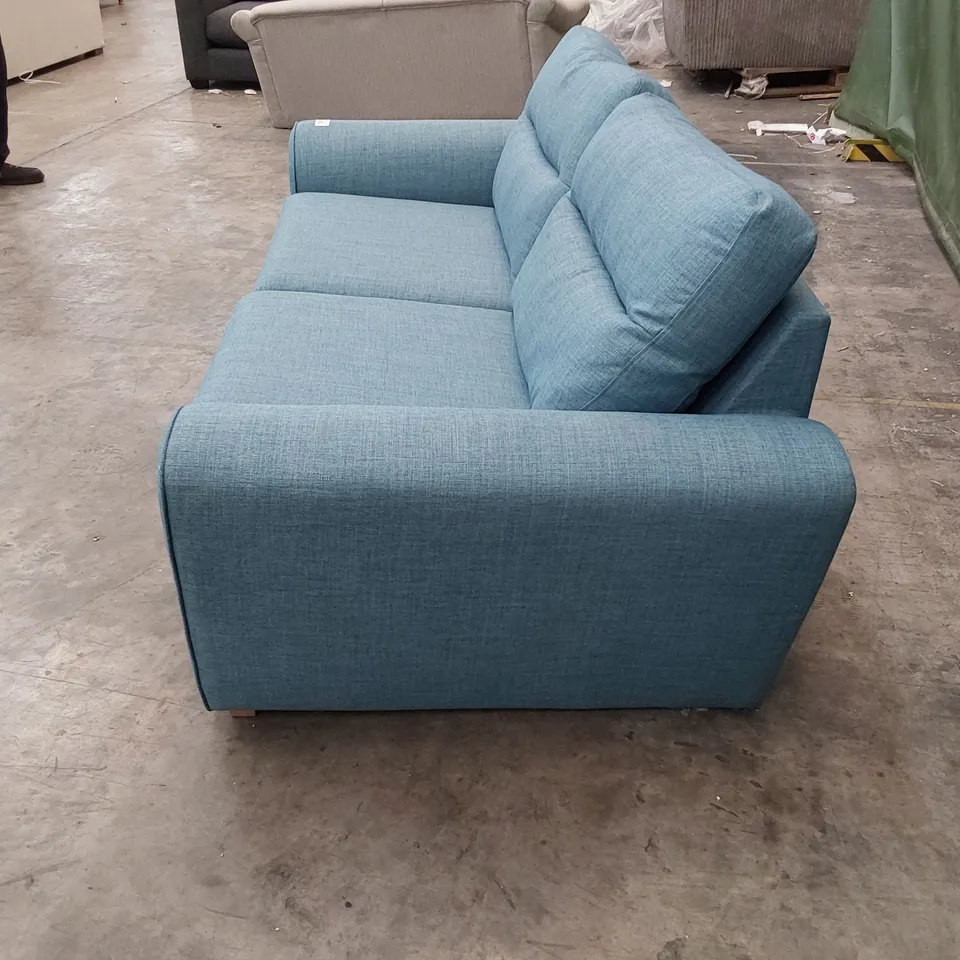 QUALITY DESIGNER 2 SEATER SOFA BLUE FABRIC 