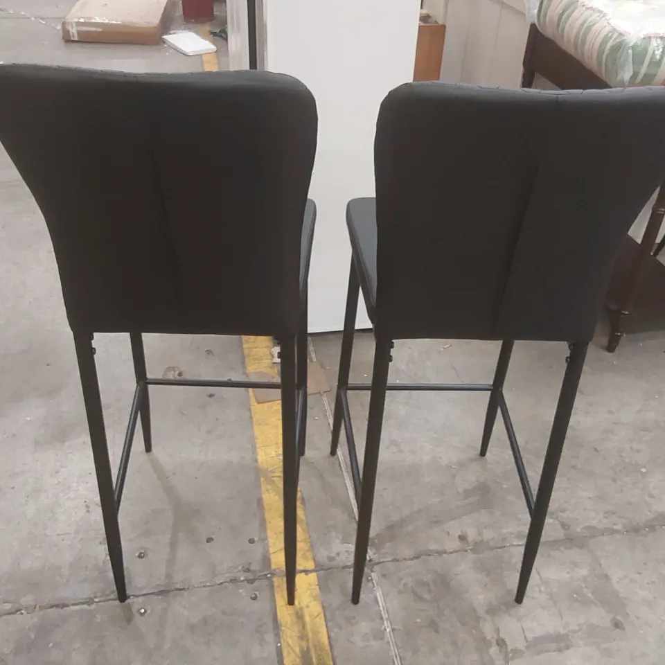 PAIR OF DESIGNER FAUX LEATHER BAR CHAIRS