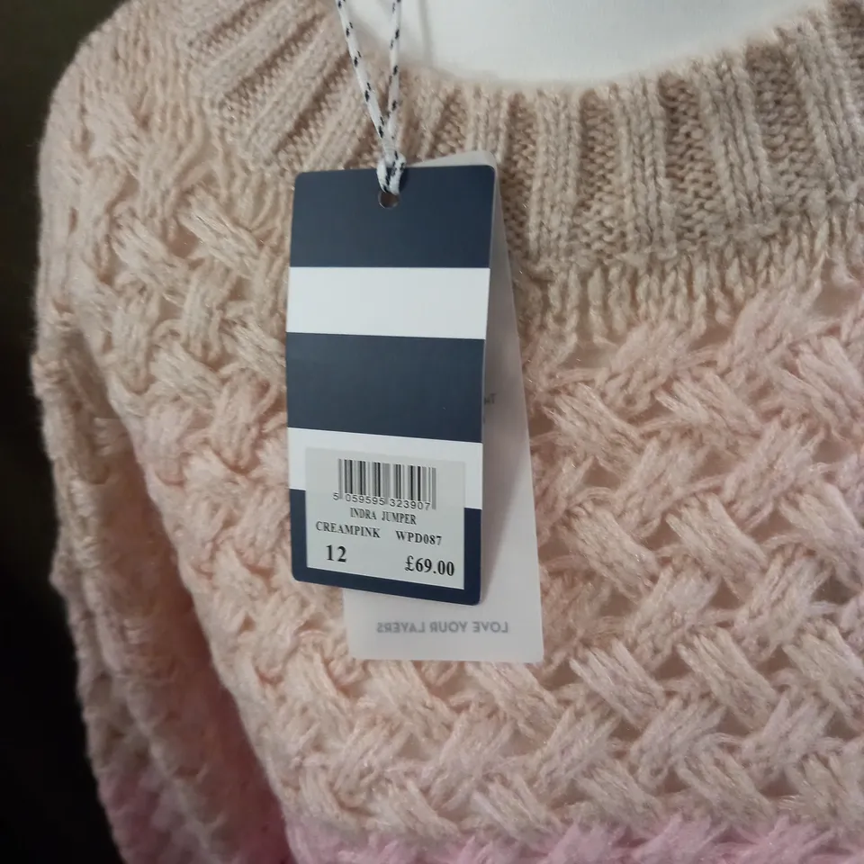 CREW CLOTHING COMPANY KNITTED INDRA JUMPER SIZE 12