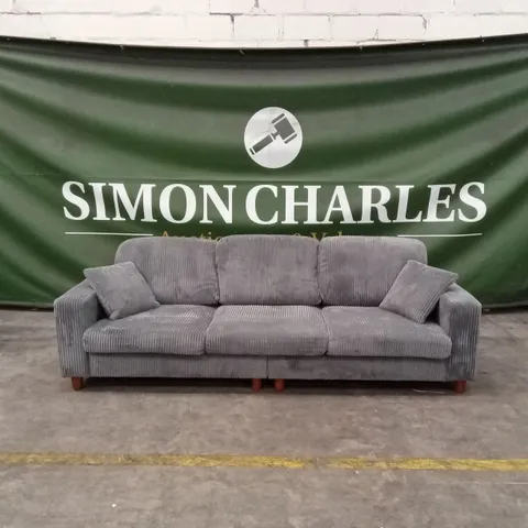 OVERSIZE SOFA 256cm CORDUROY SOFA, 3 SEATER - GREY