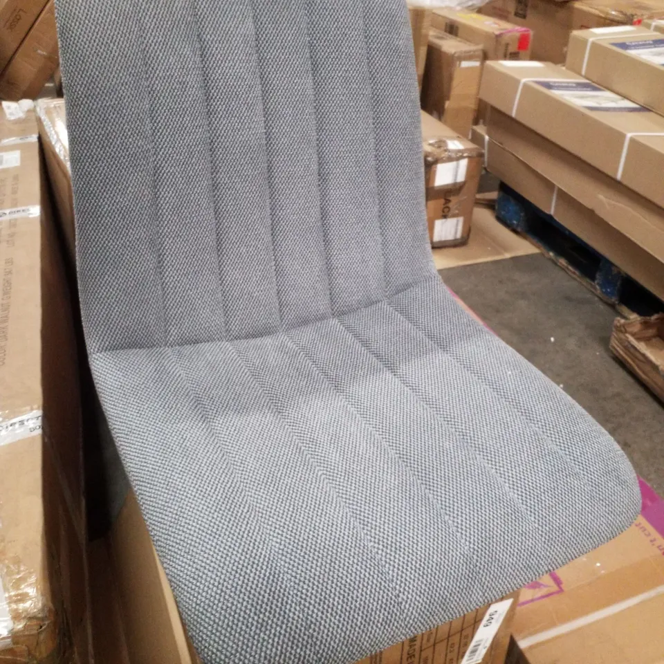 BOXED SET OF 4 GREY FABRIC DINING CHAIRS