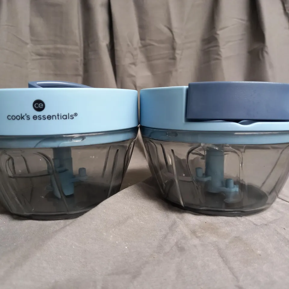 COOK'S ESSENTIALS SET OF 2 400ML PULL CHOPPERS