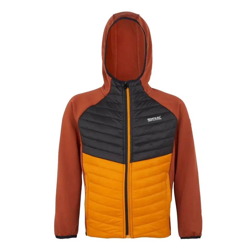 BRAND NEW REGATTA KIDS' KIELDER HYBRID VIII JACKET - RED OCHRE/BLACK SIZE UK 11-12 YEARS