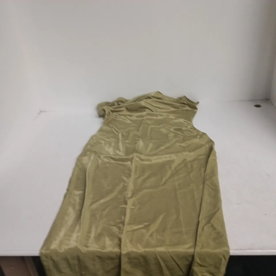 NOBODY'S CHILD KHAKI SATIN GARMENT – UK 14 (EU 42, US 10) MADE IN VIETNAM