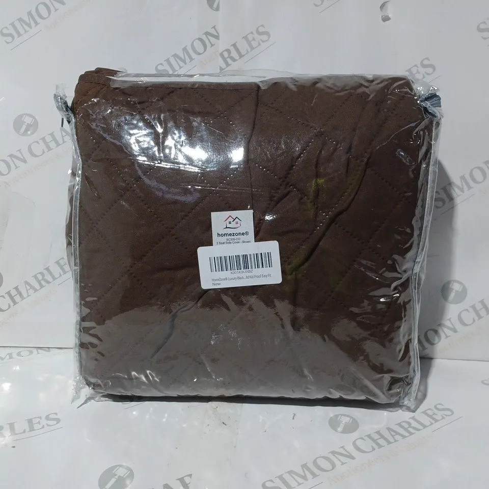 HOMEZONE 3-SEAT SOFA COVER IN BROWN