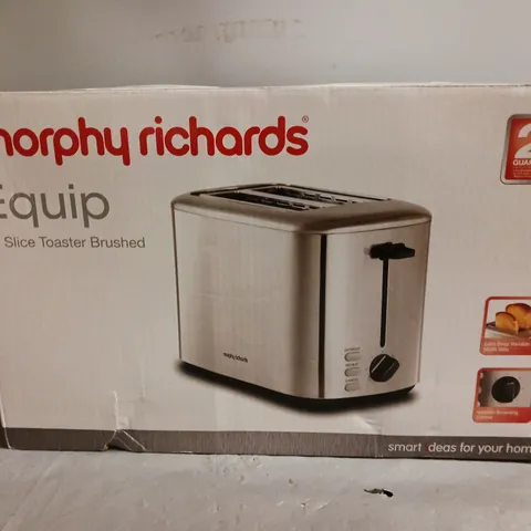 BOXED MORPHY RICHARDS EQUIP 2 SLICE TOASTER BRUSHED 