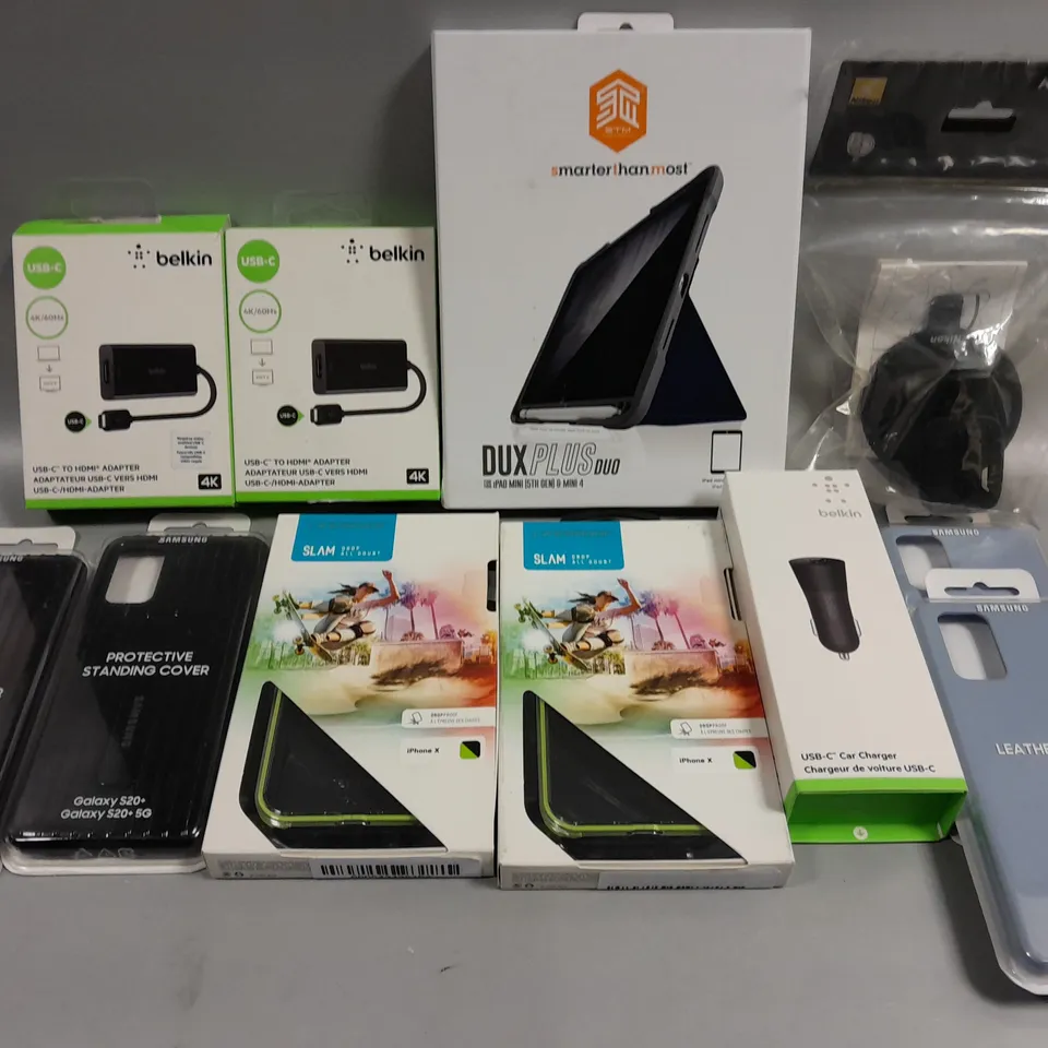 APPROXIMATELY 30 ASSORTED ELECTRICAL PRODUCTS TO INCLUDE HDMI ADAPTER, BABYLON'S FALL FOR PS4, IPAD MINI PROTECTIVE CASE ETC 