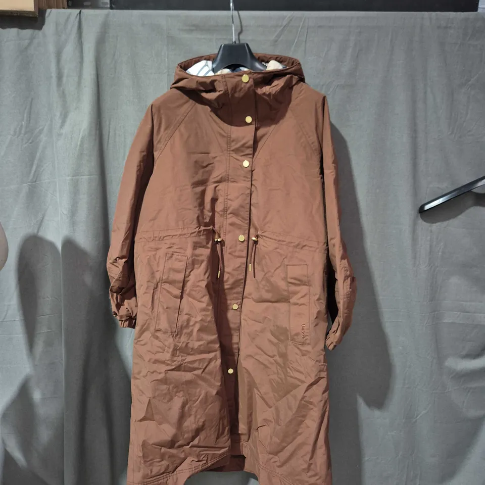 BARBOUR HOODED WAXED JACKET – BROWN SIZE 10