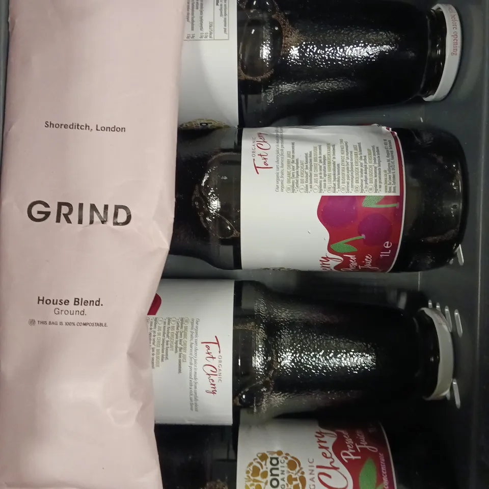 APPROXIMATELY 10 ASSORTED FOOD/DRINK PRODUCTS TO INCLUDE GRIND COFFEE, MAMA SHROOMS, PEAR DROPS ETC