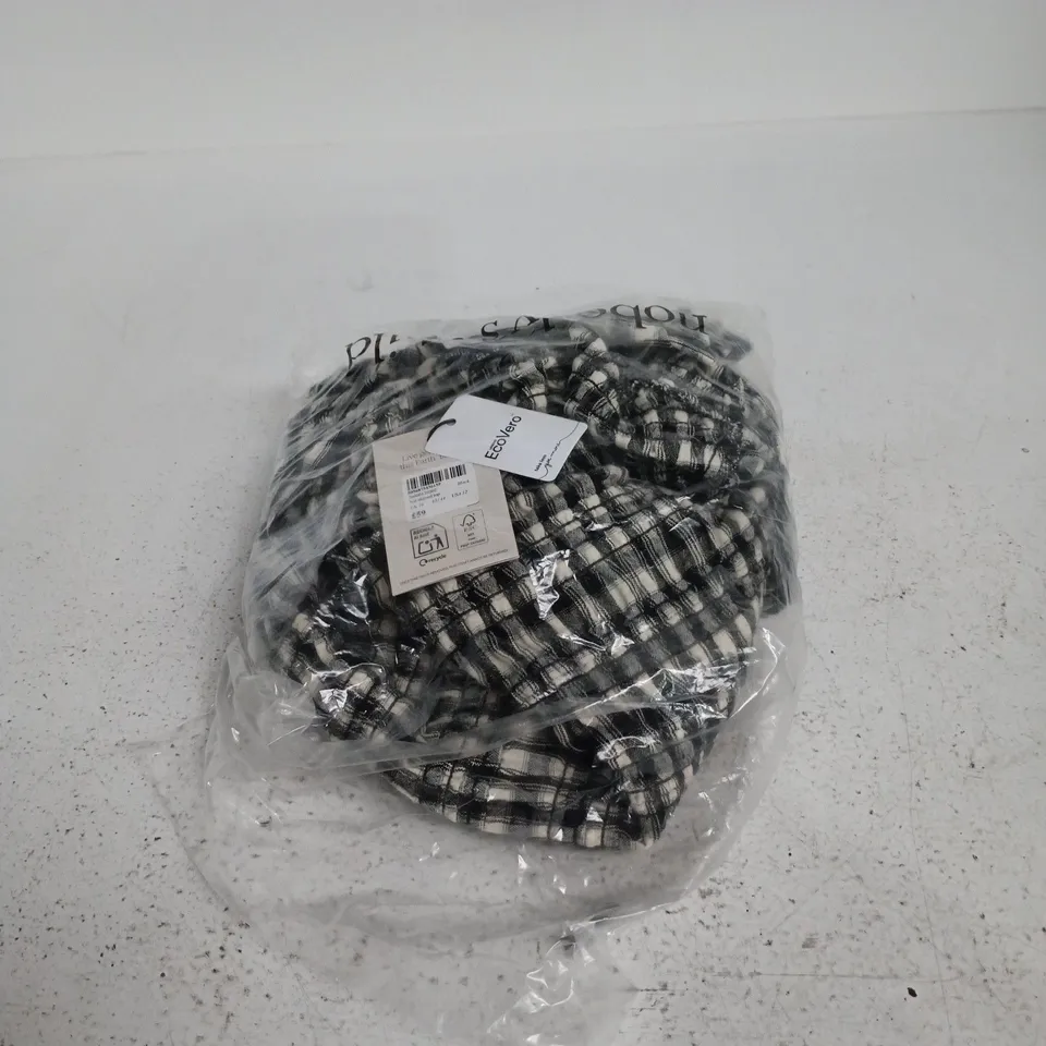NOBODYS CHILD WOMEN'S BLACK & WHITE CHECK SHIRRED TOP – UK 16
