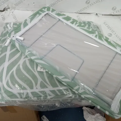 SET OF 4 GREEN WINDOWED STORAGE BAGS