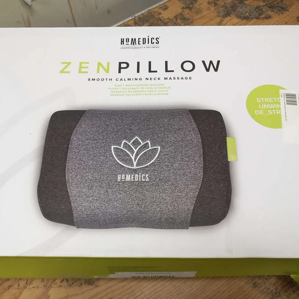 BOXED HOMEDICS ZEN PILLOW SMOOTH CALMING ECK MASSAGE GRA-ZE-1000-EU