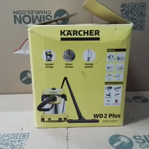 BOXED KΓRCHER WD 2 PLUS 1.628-055.0 CORDED WET & DRY VACUUM, 15L