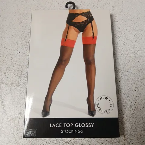 ANN SUMMERS LACE TOP GLOSSY STOCKINGS – XL