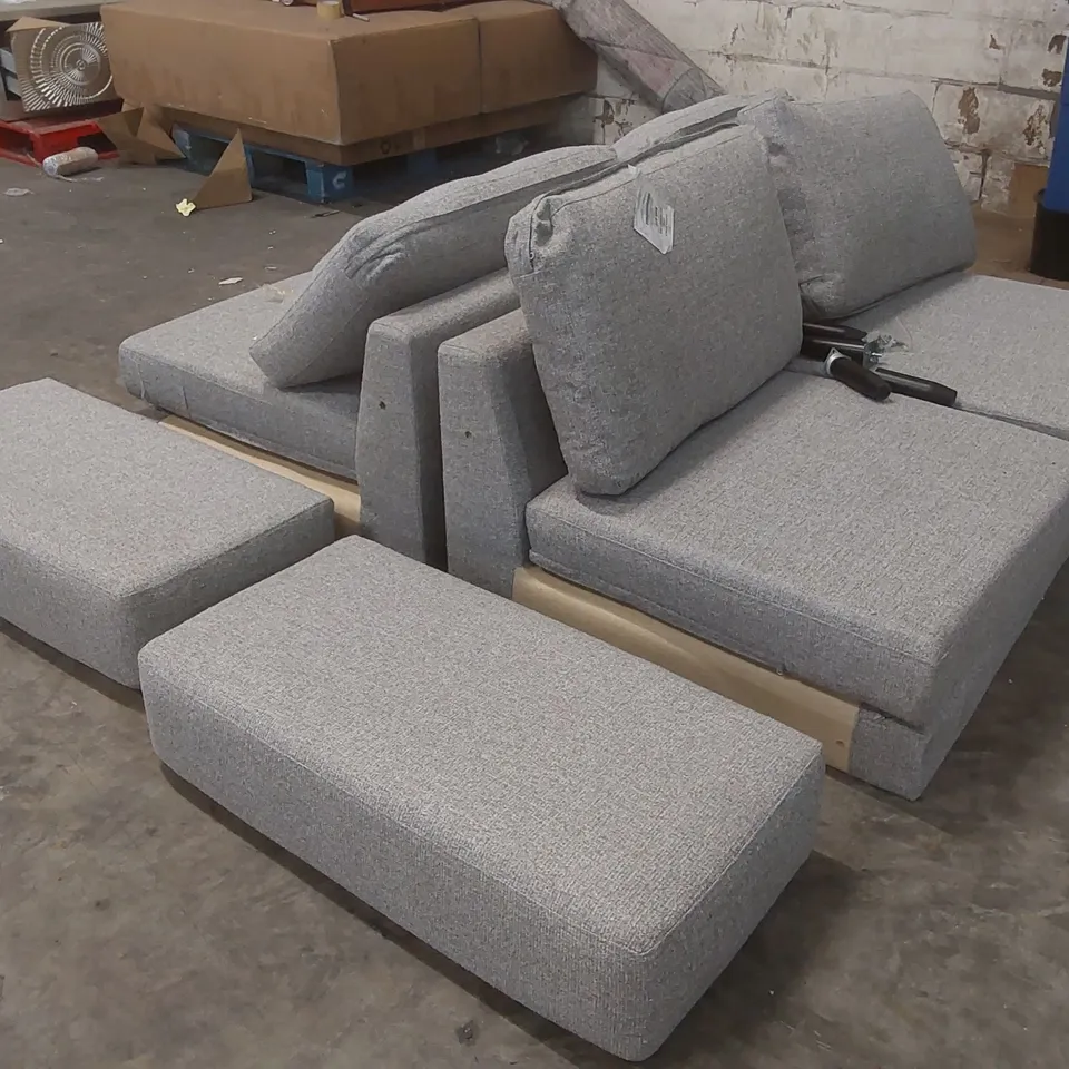 DESIGNER FABRIC MODULAR SOFA PARTS - PARTS ONLY (2 ITEMS)