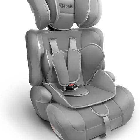 BOXED KIDOOLA CHILDREN'S CAR SEAT - BLACK/GREY (1 BOX)