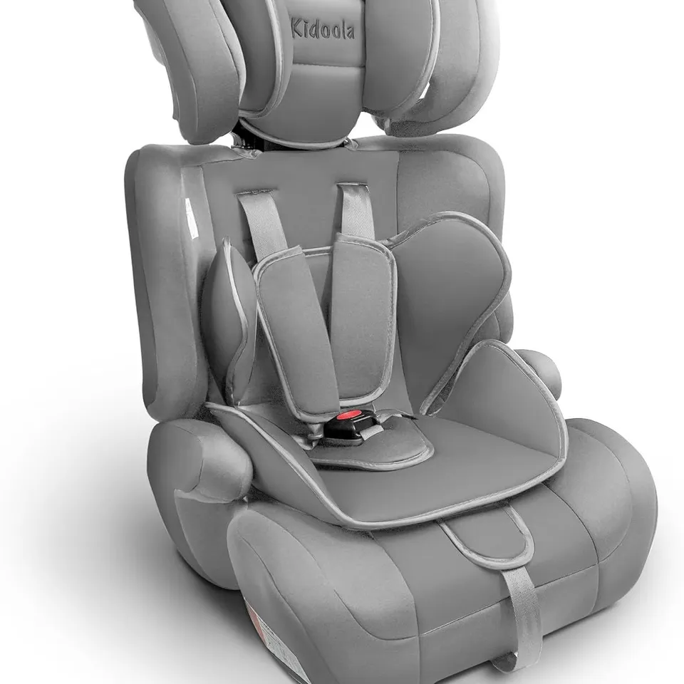 BOXED KIDOOLA CHILDREN'S CAR SEAT - BLACK/GREY (1 BOX)