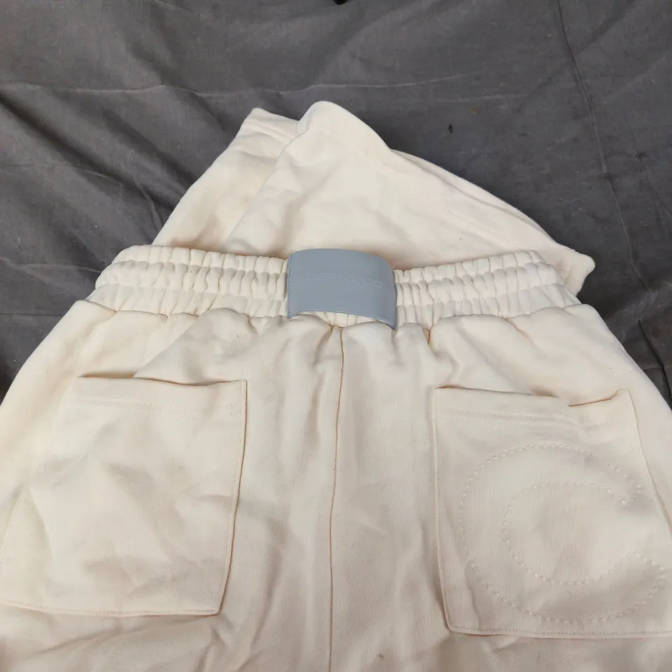 CERNUCCI - CREAM WOMENS TRACKSUIT BOTTOM ELASTICATED WAIST AND BACK POCKETS