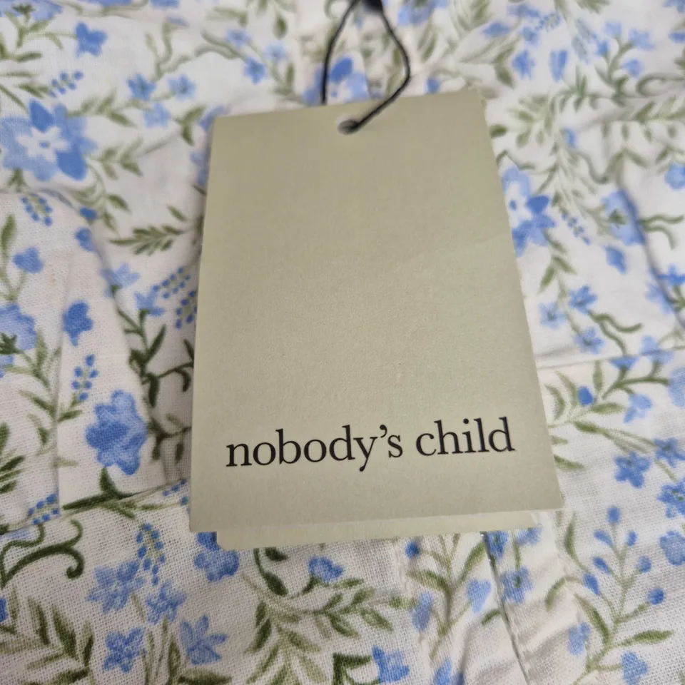 NOBODY'S CHILD ELITE SWEETHEART TOP – FLORAL PRINT, PUFF SLEEVES, UK 8