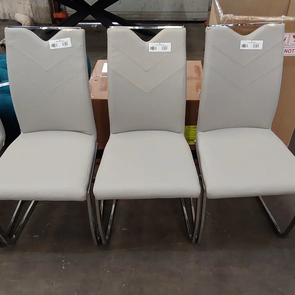 DESIGNER VIGO GREY DINING CHAIRS - SET OF 6 (6 ITEMS)