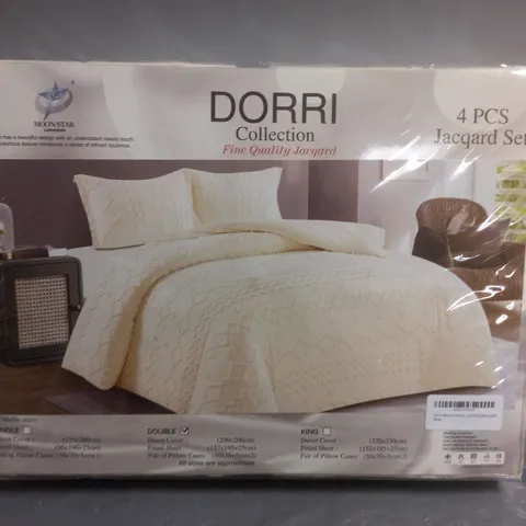 MOON STAR DORRI COLLECTION 4 PCS JACQARD IN CREAM - DOUBLE