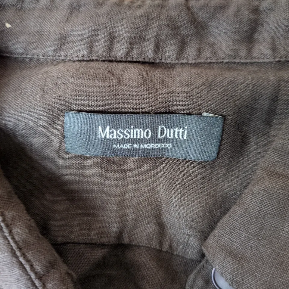 MASSIMO DUTTI LINEN SHIRT IN BROWN - UK 8