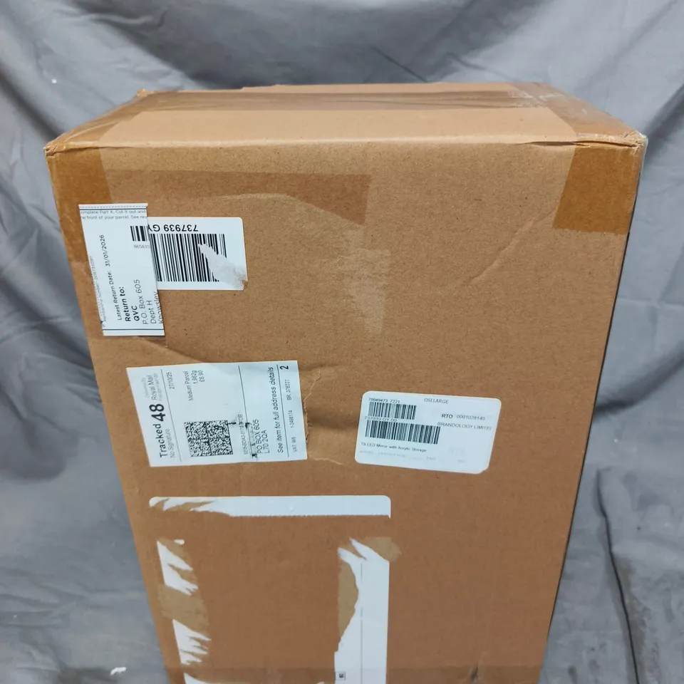 TILI LED MIRROR WITH ACRYLIC STORAGE GREY