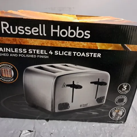 BOXED RUSSELL HOBBS STAINLESS STEEL 4-SLICE TOASTER