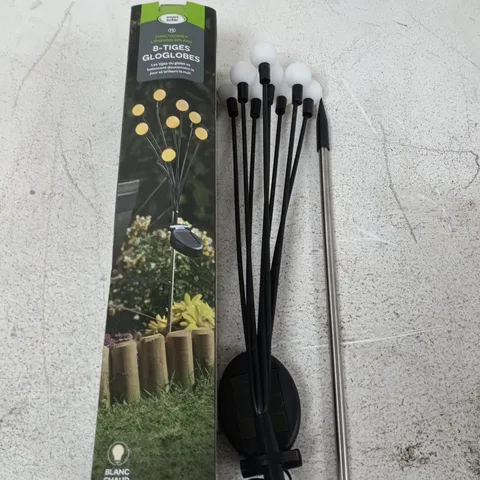SMART SOLAR 8-GLOBE GARDEN STAKE LIGHTS β WARM WHITE
