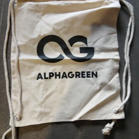 APPROXIMATELY 20 ALPHAGREEN CANVAS DRAWSTRING BAG