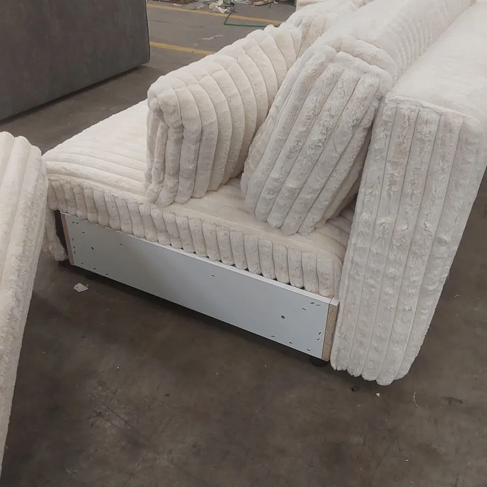 QUALITY DESIGNER FLUFFY 4 SEATER SOFA - REQUIRES ASSEMBLY