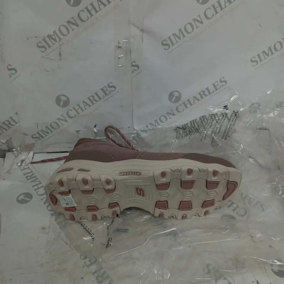 UNBOXED PAIR OF SKECHERS BLUSH SUEDE BOOTS - SIZE 8