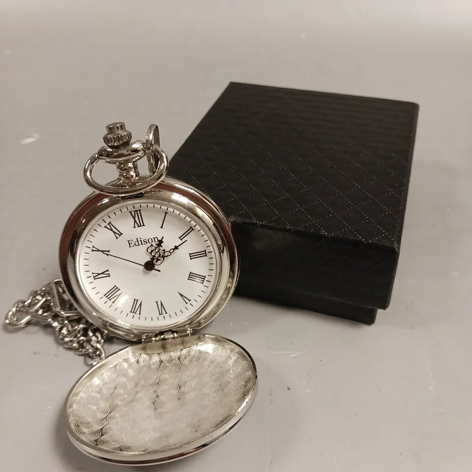 MENS EDISON POCKET WATCH WITH CHAIN