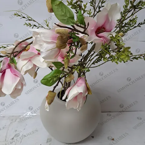 OUTLED GREENERY POTTED IN LARGE ROUNDED GREY CERAMIC BOWL