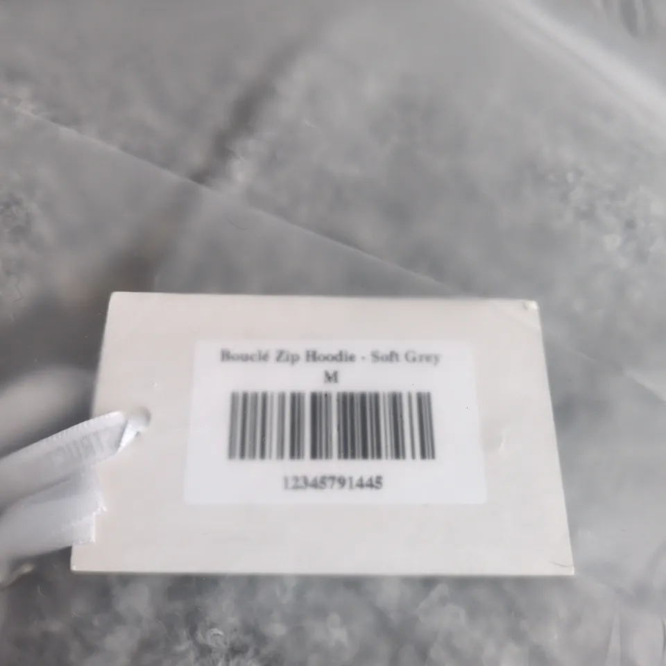 DESTRUCTIVE BOUCLE ZIP HOODIE SOFT GREY MEDIUM