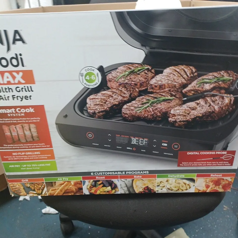 BOXED NINJA FOODI MAX HEATH GRILL & AIR FRYER