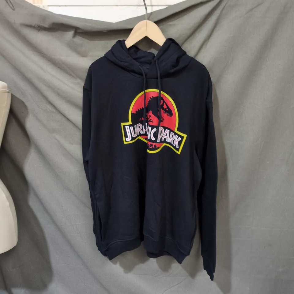NAVY JURASSIC PARK LOGO HOODIE SIZE XXL