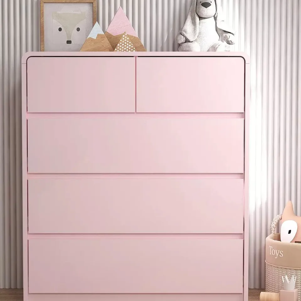 BOXED BAILEY KIDS 3 + 2 DRAWER CHEST - PINK (1 BOX)