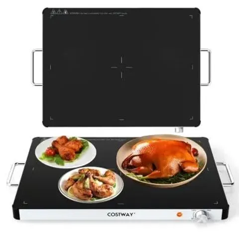 BOXED ELECTRIC WARMING TRAY WITH 53 X 40CM SURFACE AND ADJUSTABLE TEMPERATURE